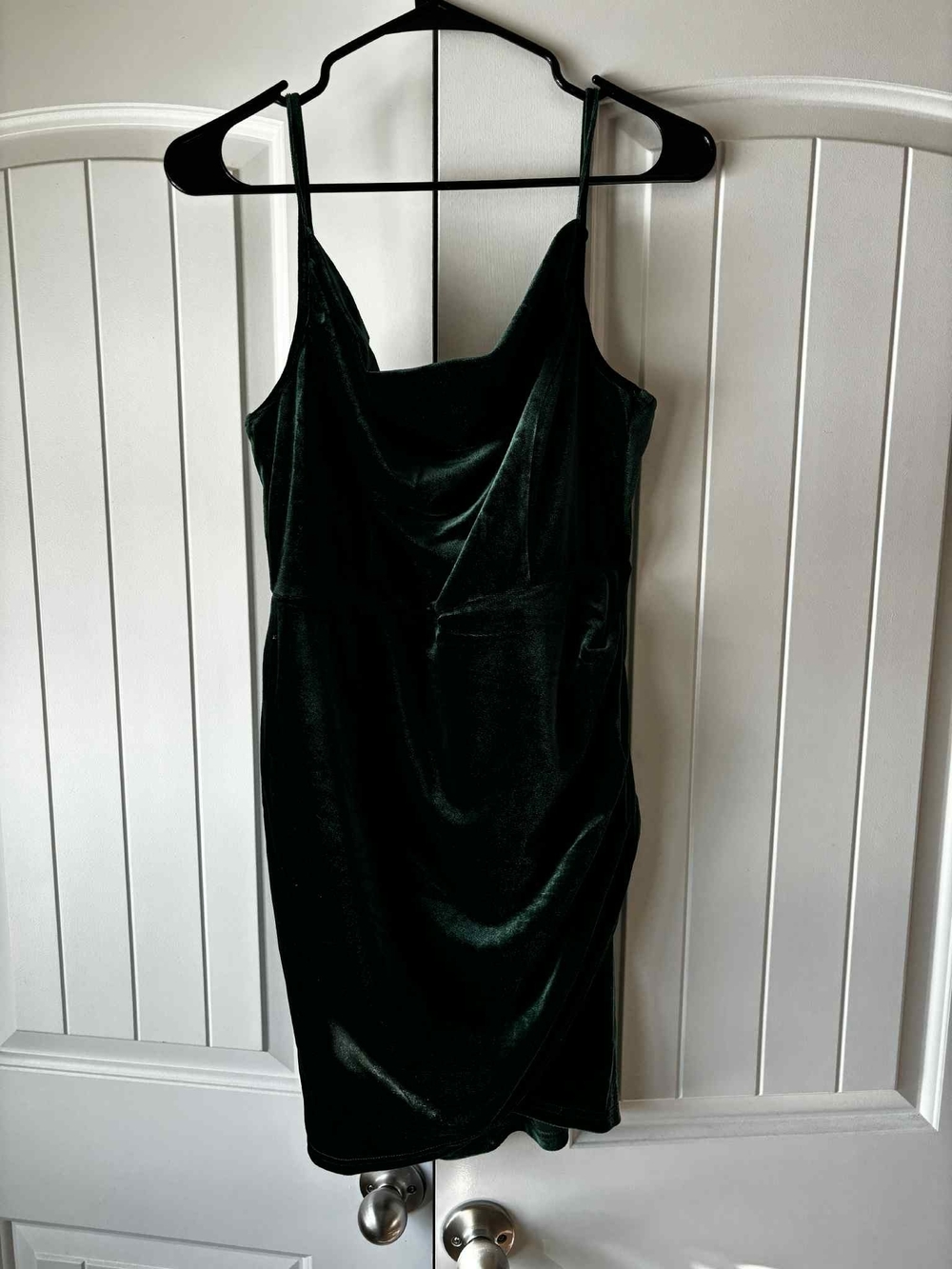 Cider Emerald Green Velvet Slip Mini Dress